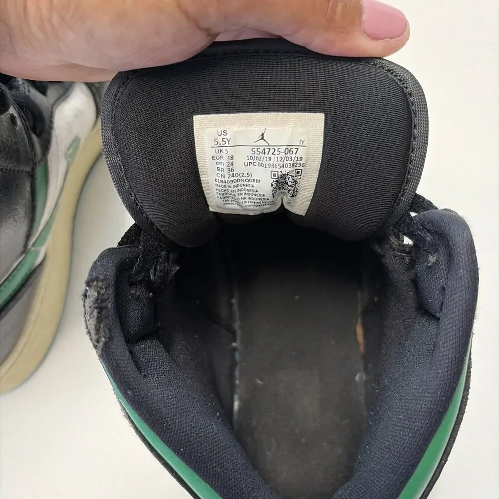 Size 5.5- Air Jordan 1 Mid Pine Green